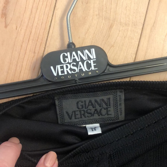 GIANNI VERSACE Vintage Worn Once Black Pencil Skirt with lining Size 42 - Picture 9 of 10